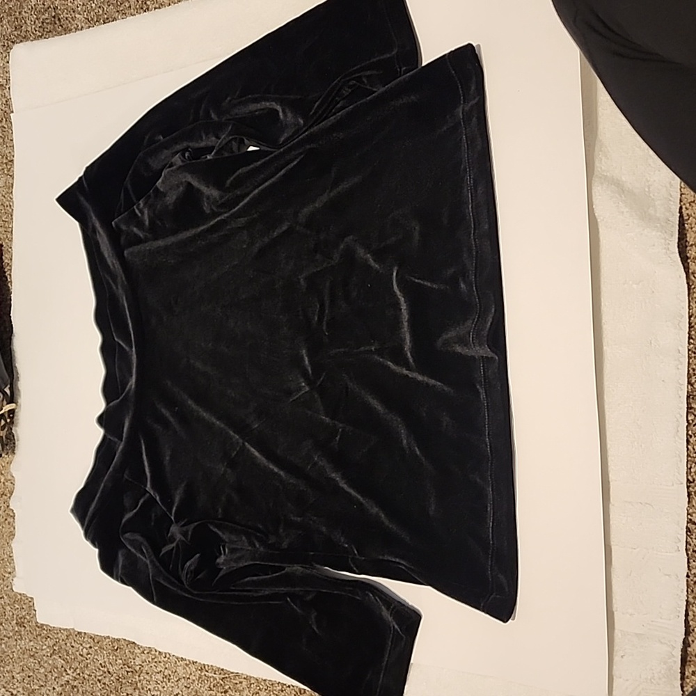 Boston Proper Velour Boat Neck Top Black Size Medium